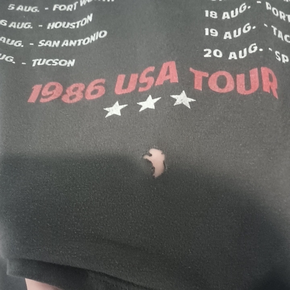 AC/DC Black Tee with Red and Blue Tour Design - Picture 5 of 6